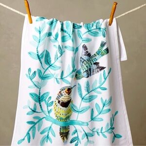 Anthropologie Chirp and Chatter Bird Print Dish Towel